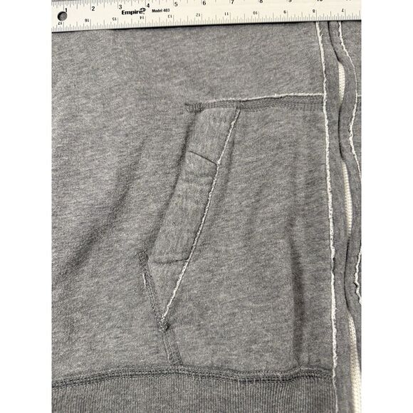 Abercrombie Fitch Muscle Hoodie Women Medium Gray Embroidered Full Zip Spell Out - Picture 8 of 12